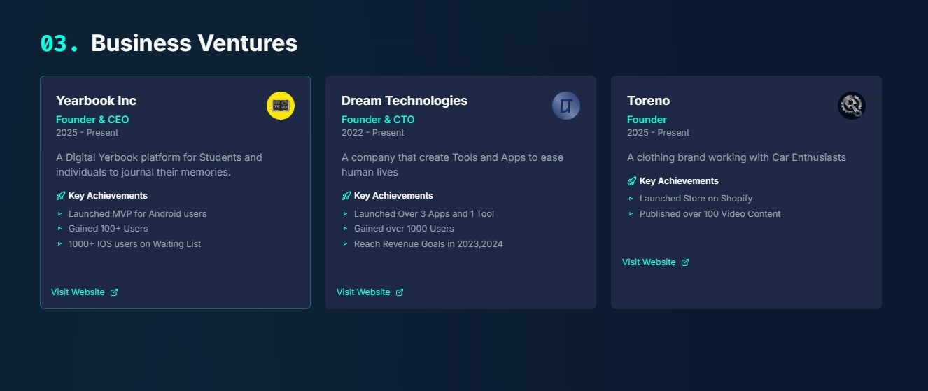 Portfolio Website V2 — screenshot 3